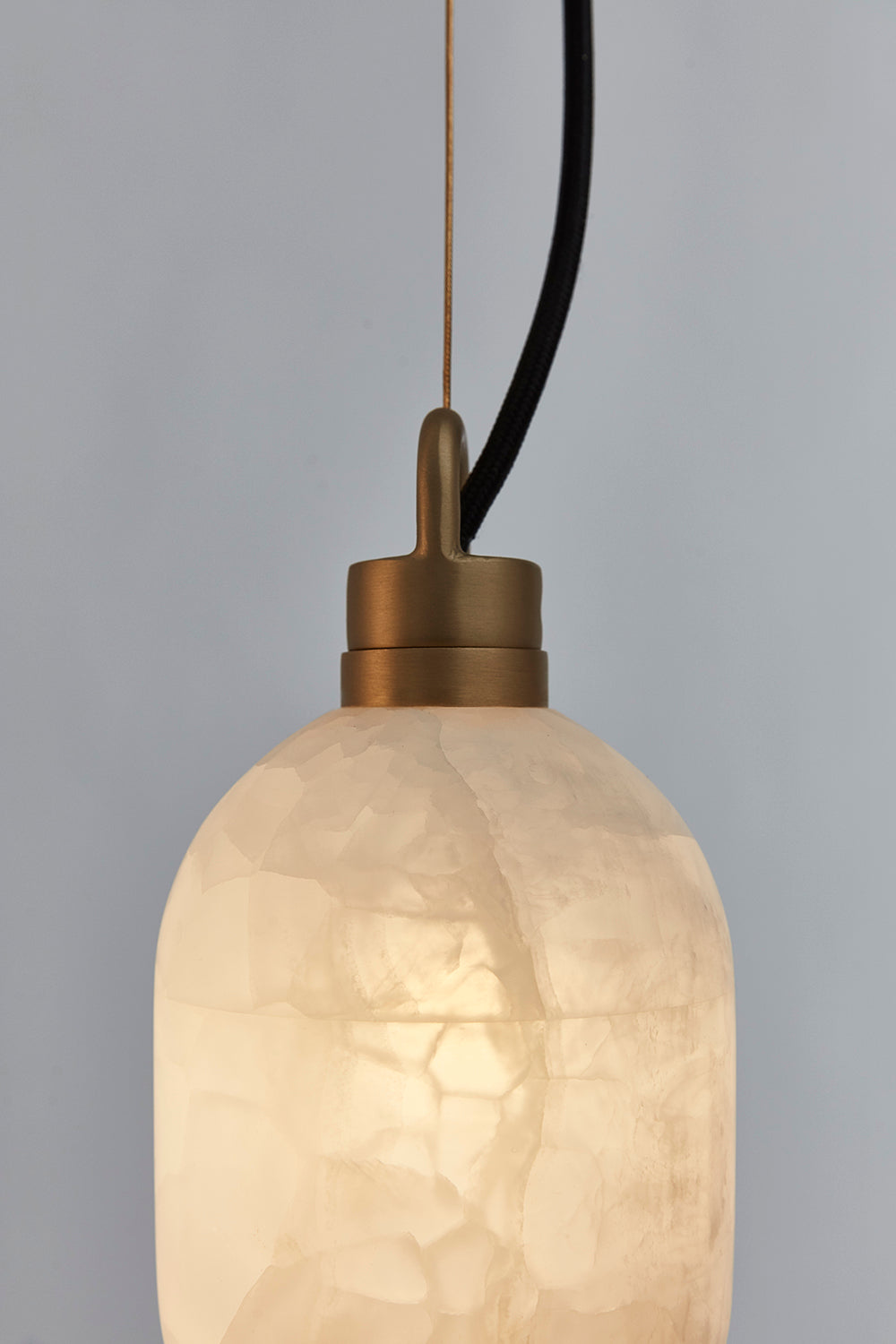 Umbra Modern Minimalist Brass Metal Alabaster Pendant Lamp - Letslighting