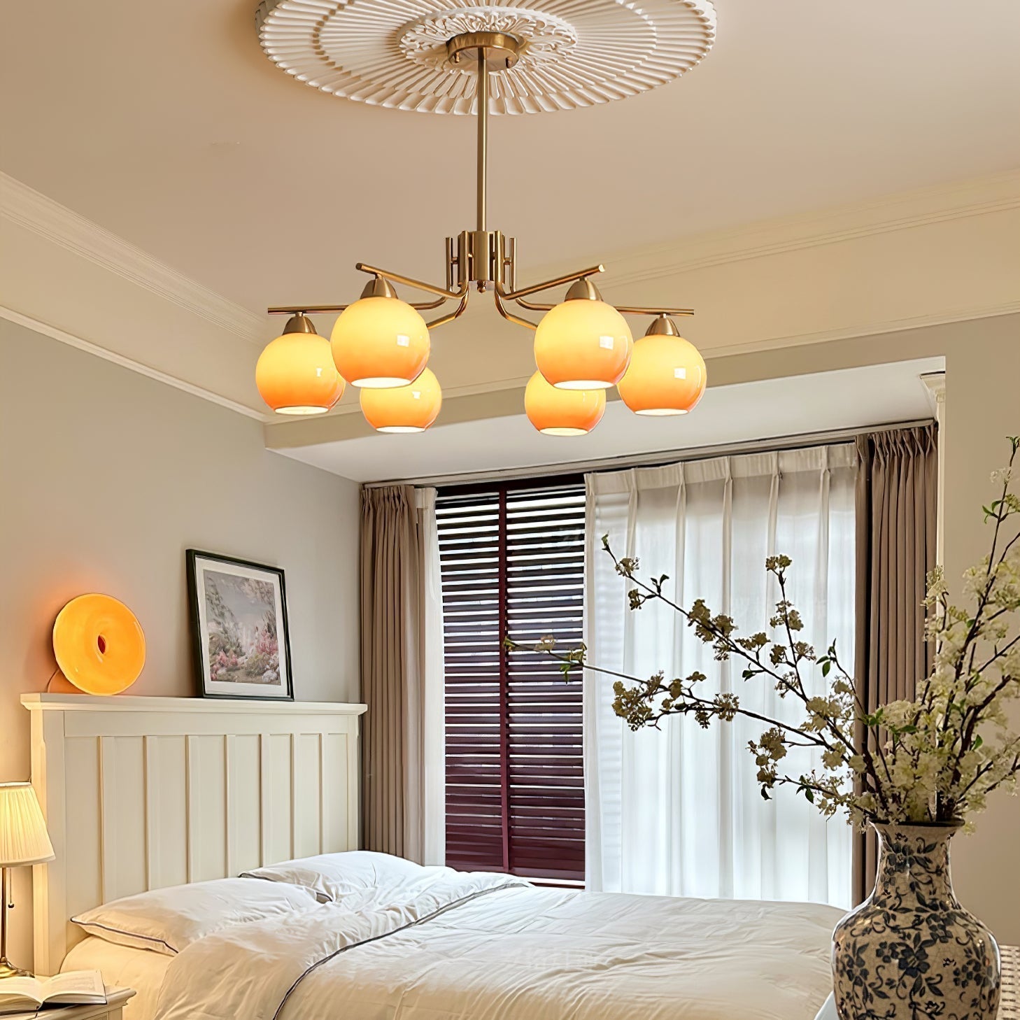 Lustra Kronleuchter Messing Karamell Globus Minimalist-Letslighting