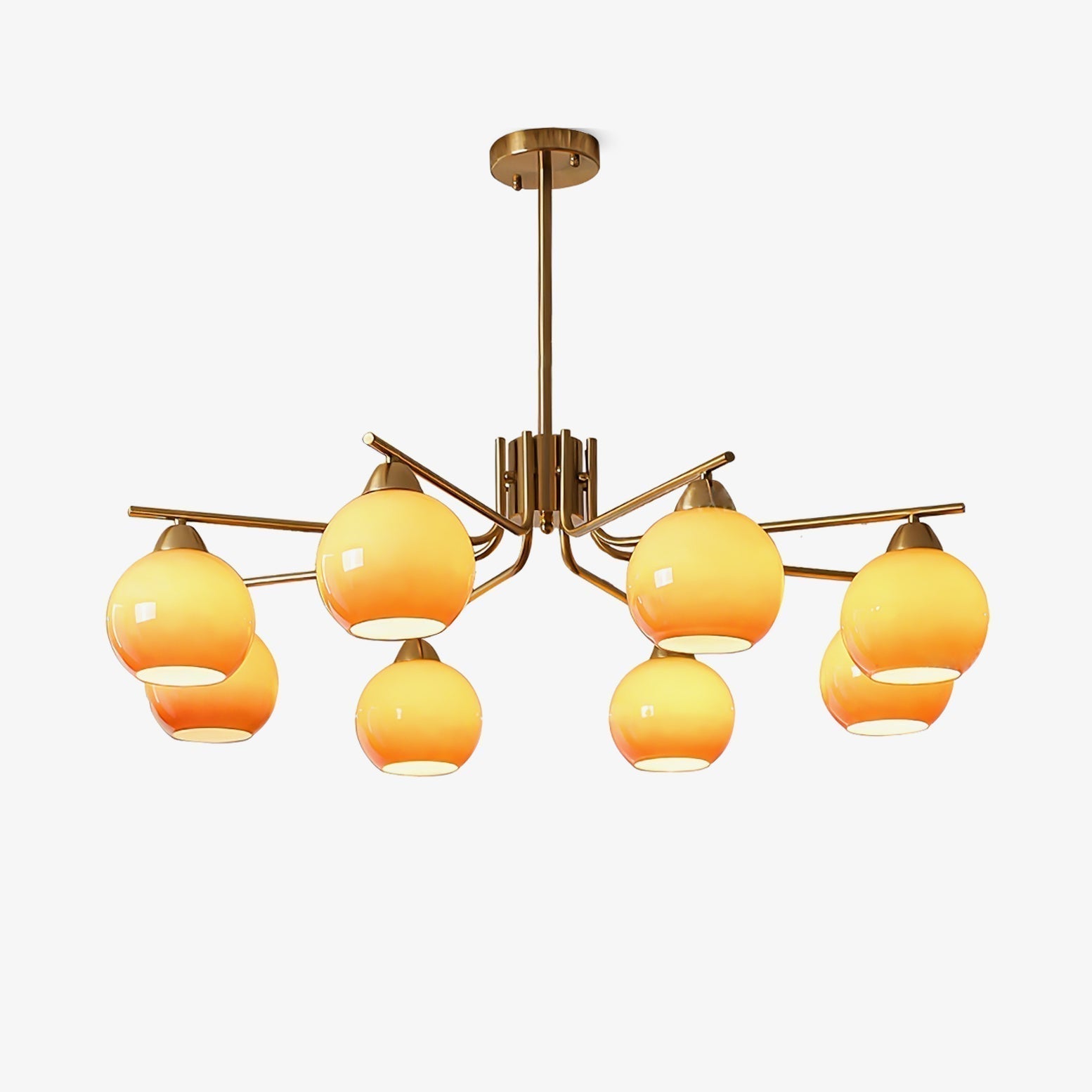 Lustra Kronleuchter Messing Karamell Globus Minimalist-Letslighting