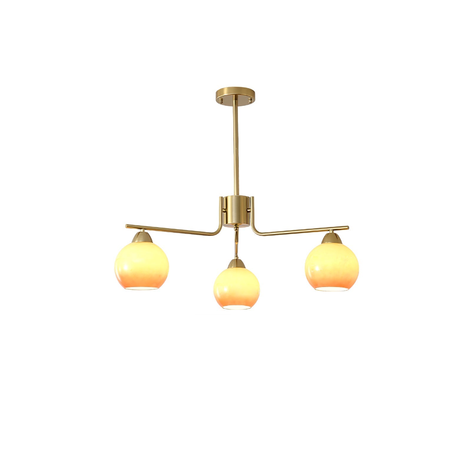Lustra Kronleuchter Messing Karamell Globus Minimalist-Letslighting