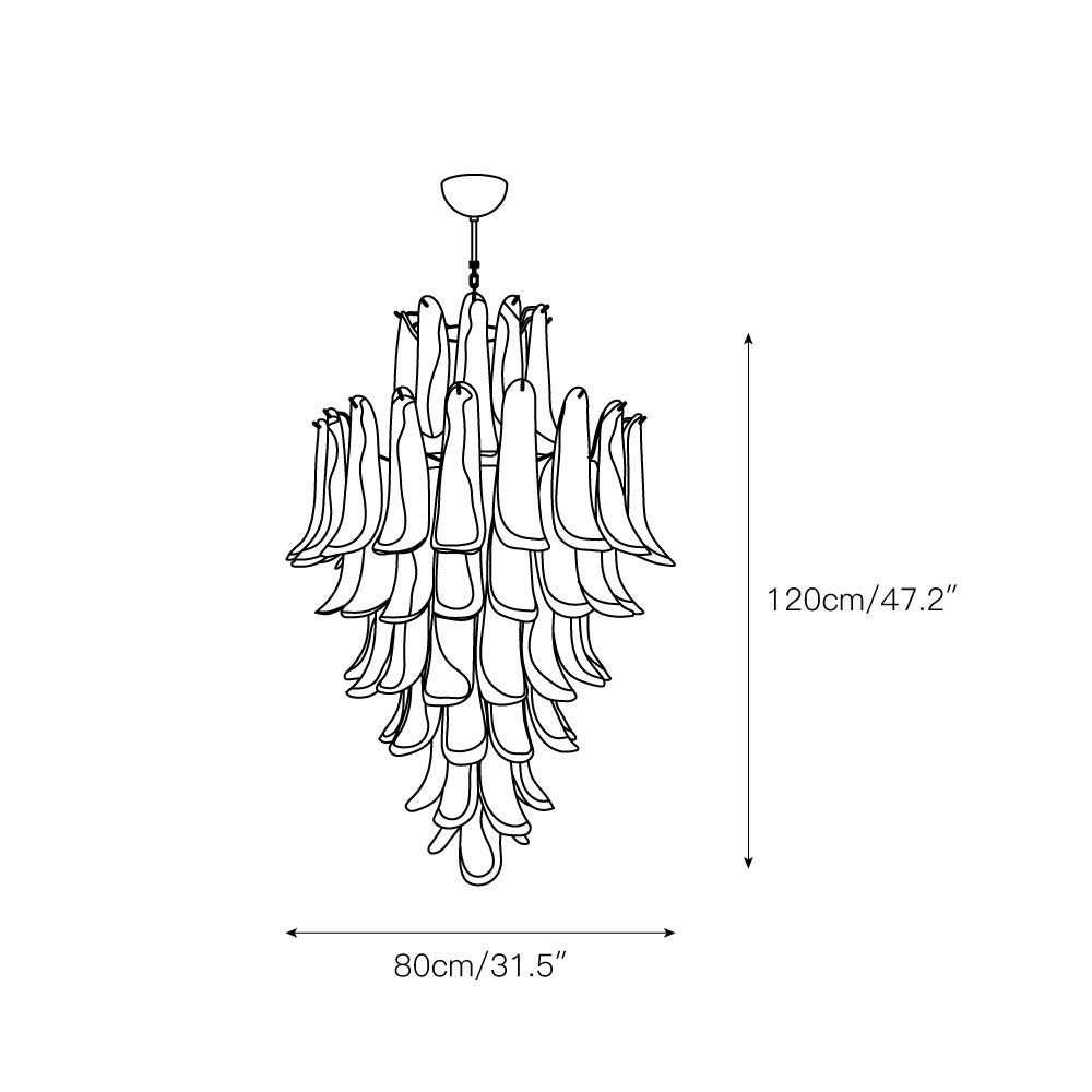 Zinc Postmodern Luxury Petal Glass Metal Chandelier - Letslighting