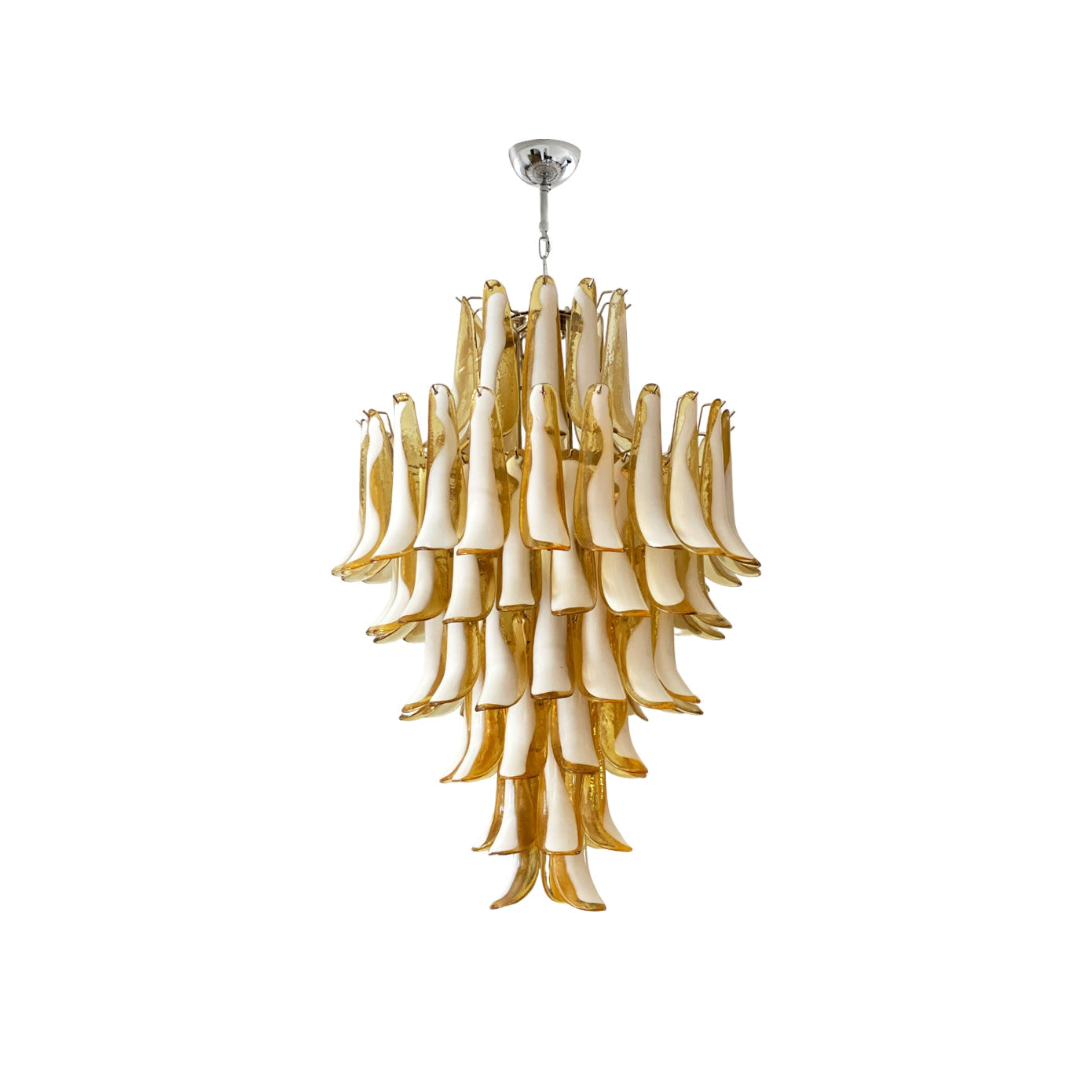 Zinc Postmodern Luxury Petal Glass Metal Chandelier - Letslighting