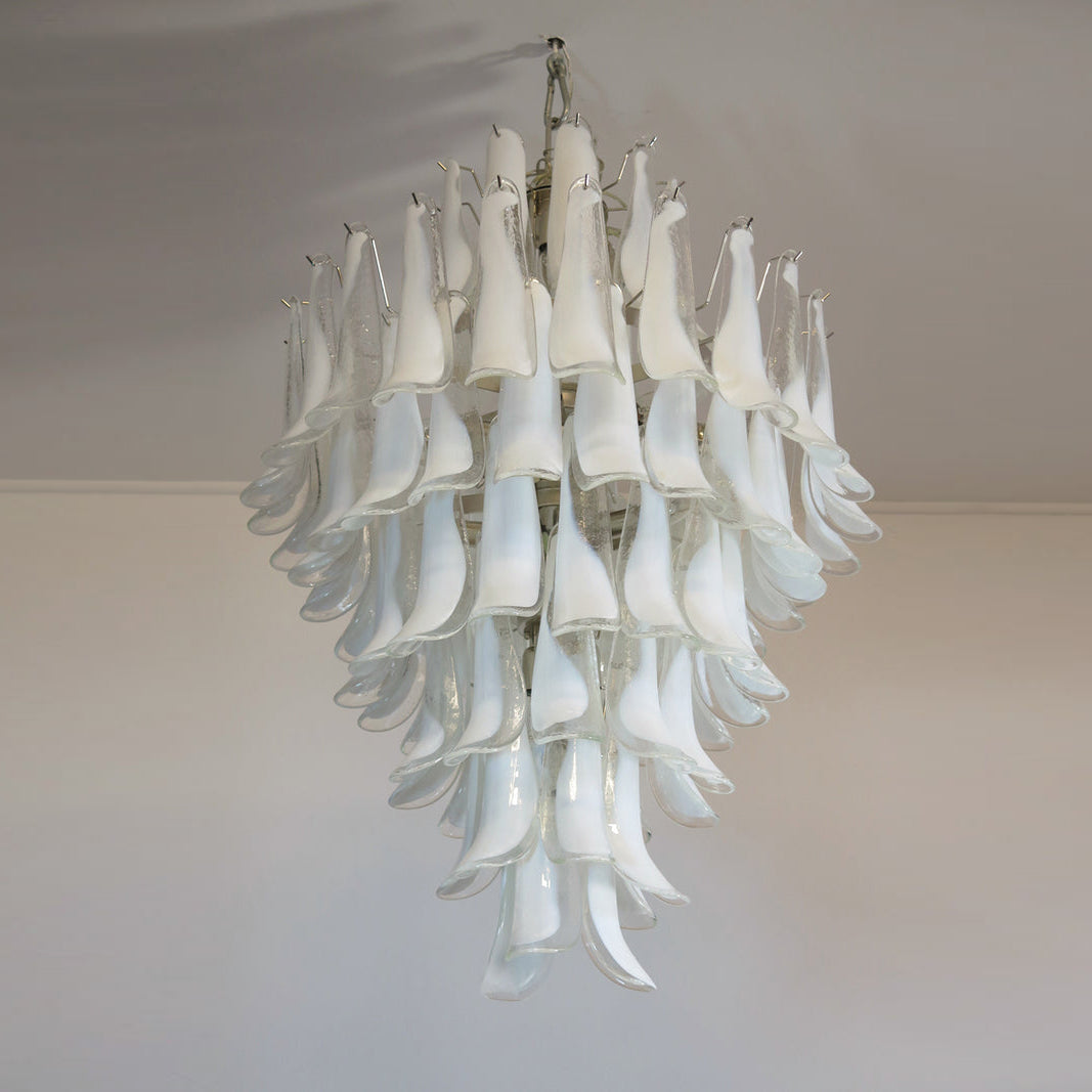 Zinc Postmodern Luxury Petal Glass Metal Chandelier - Letslighting