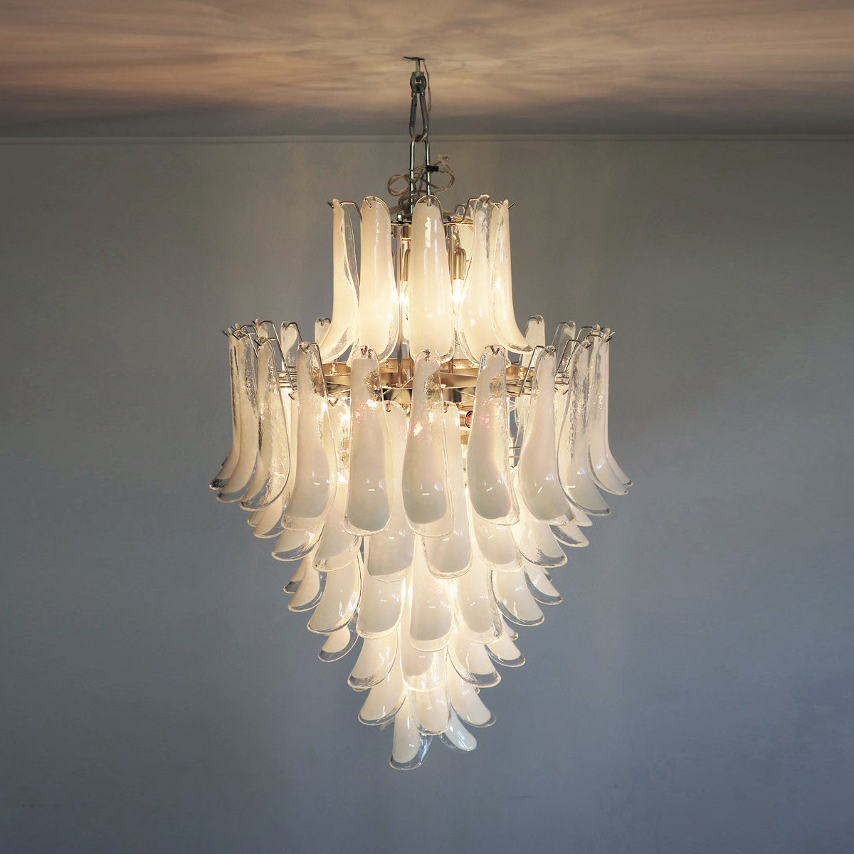 Zinc Postmodern Luxury Petal Glass Metal Chandelier - Letslighting