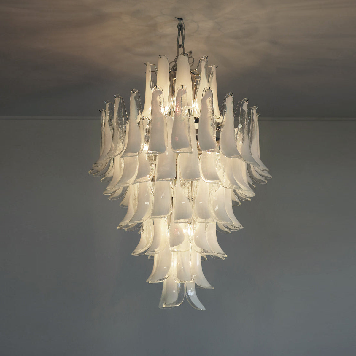 Zinc Postmodern Luxury Petal Glass Metal Chandelier - Letslighting
