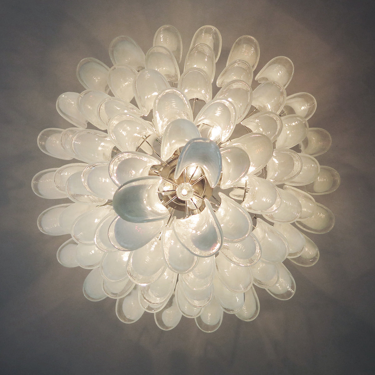 Zinc Postmodern Luxury Petal Glass Metal Chandelier - Letslighting
