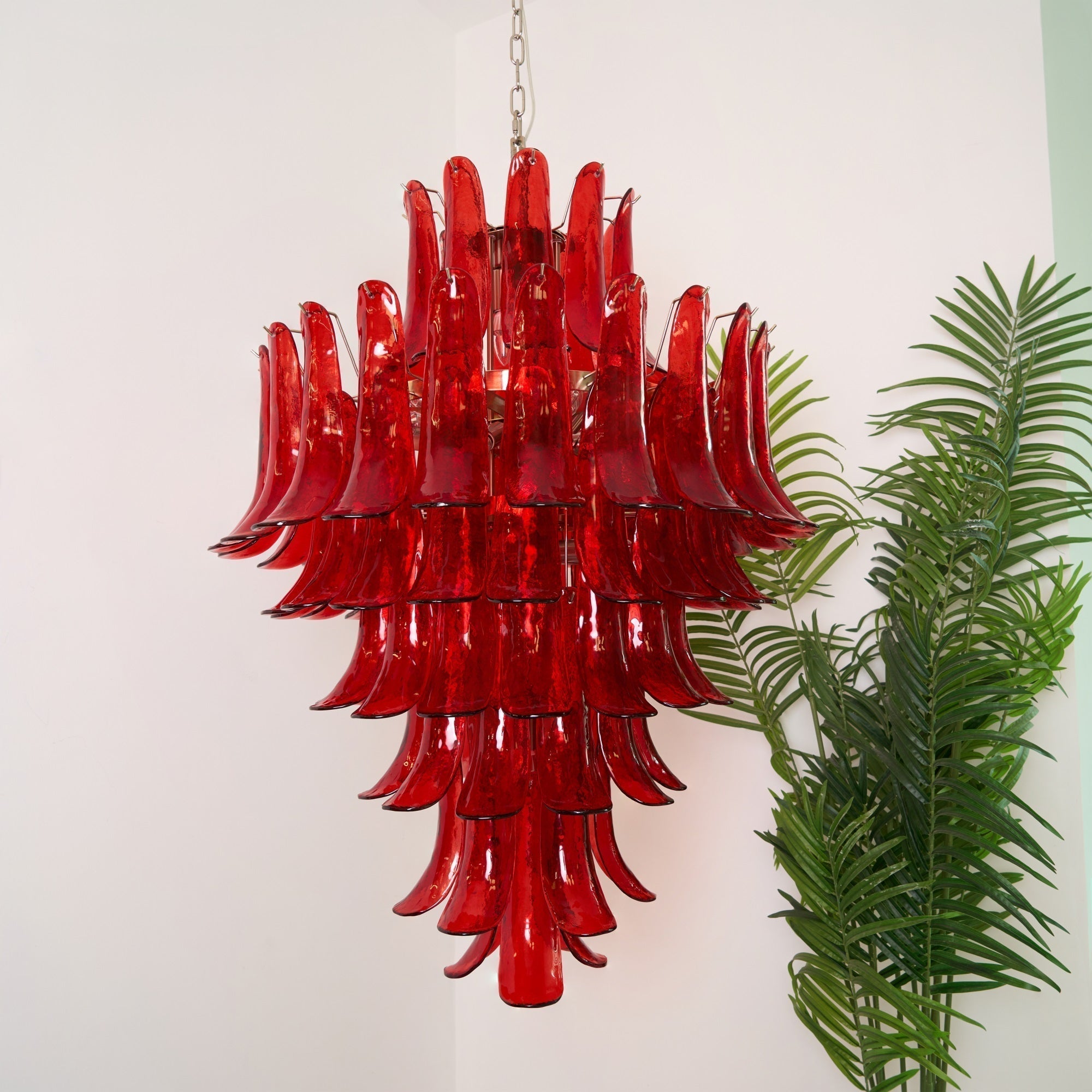 Zinc Postmodern Luxury Petal Glass Metal Chandelier - Letslighting