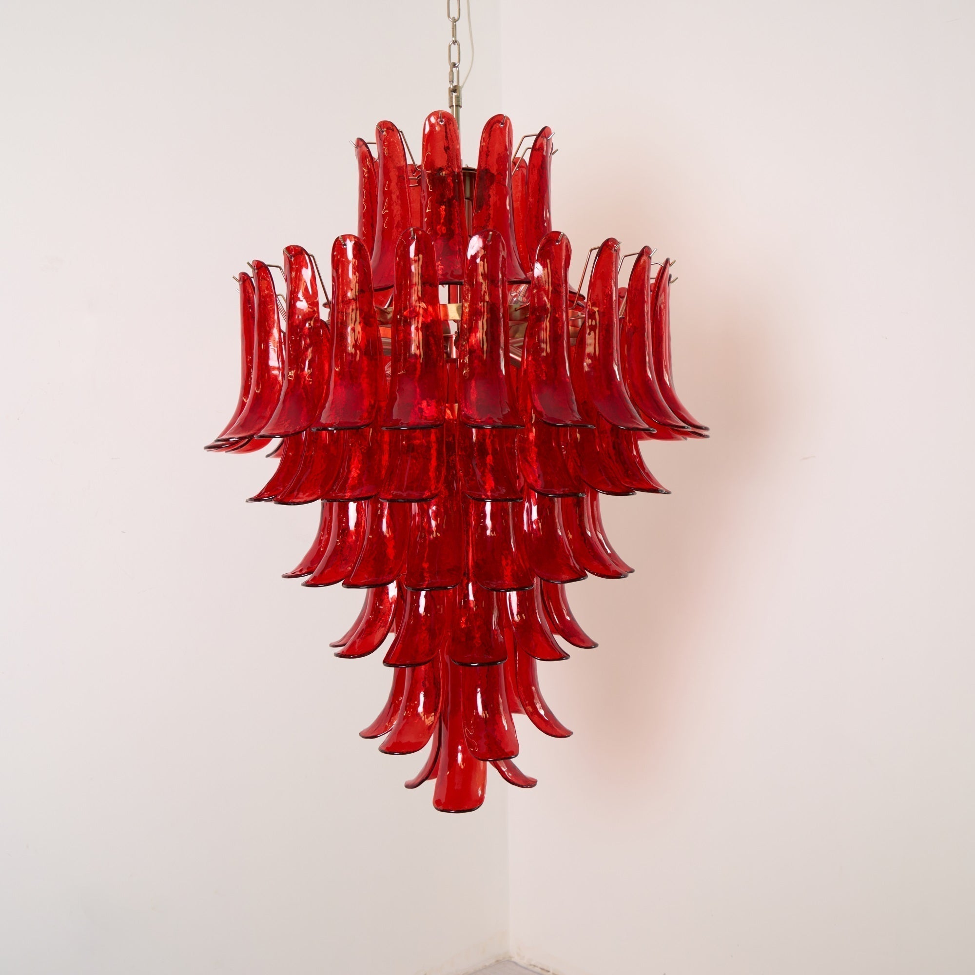 Zinc Postmodern Luxury Petal Glass Metal Chandelier - Letslighting