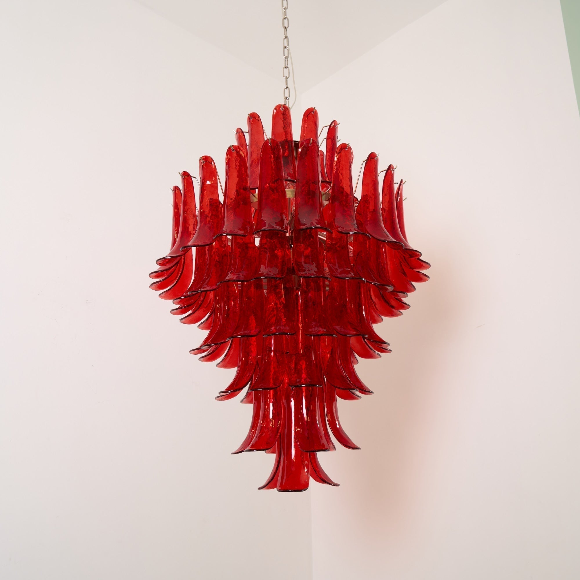 Zinc Postmodern Luxury Petal Glass Metal Chandelier - Letslighting