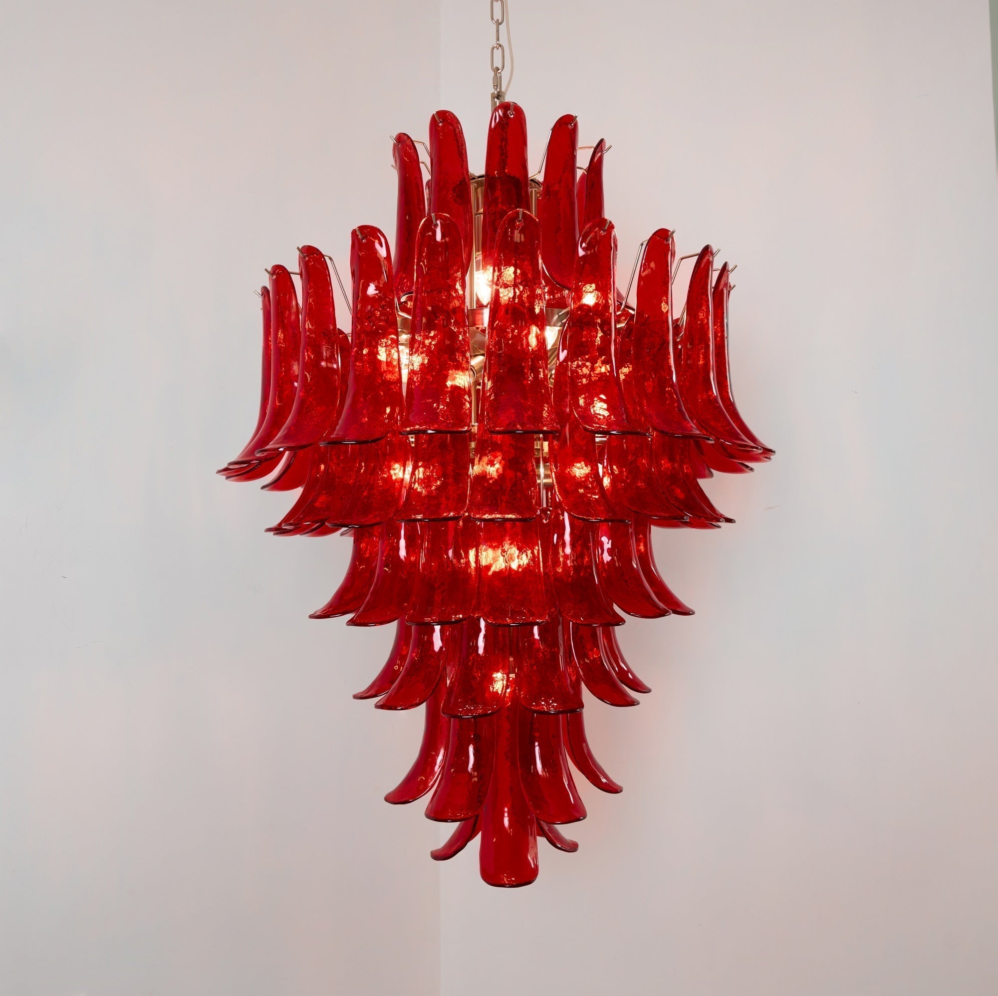 Zinc Postmodern Luxury Petal Glass Metal Chandelier - Letslighting