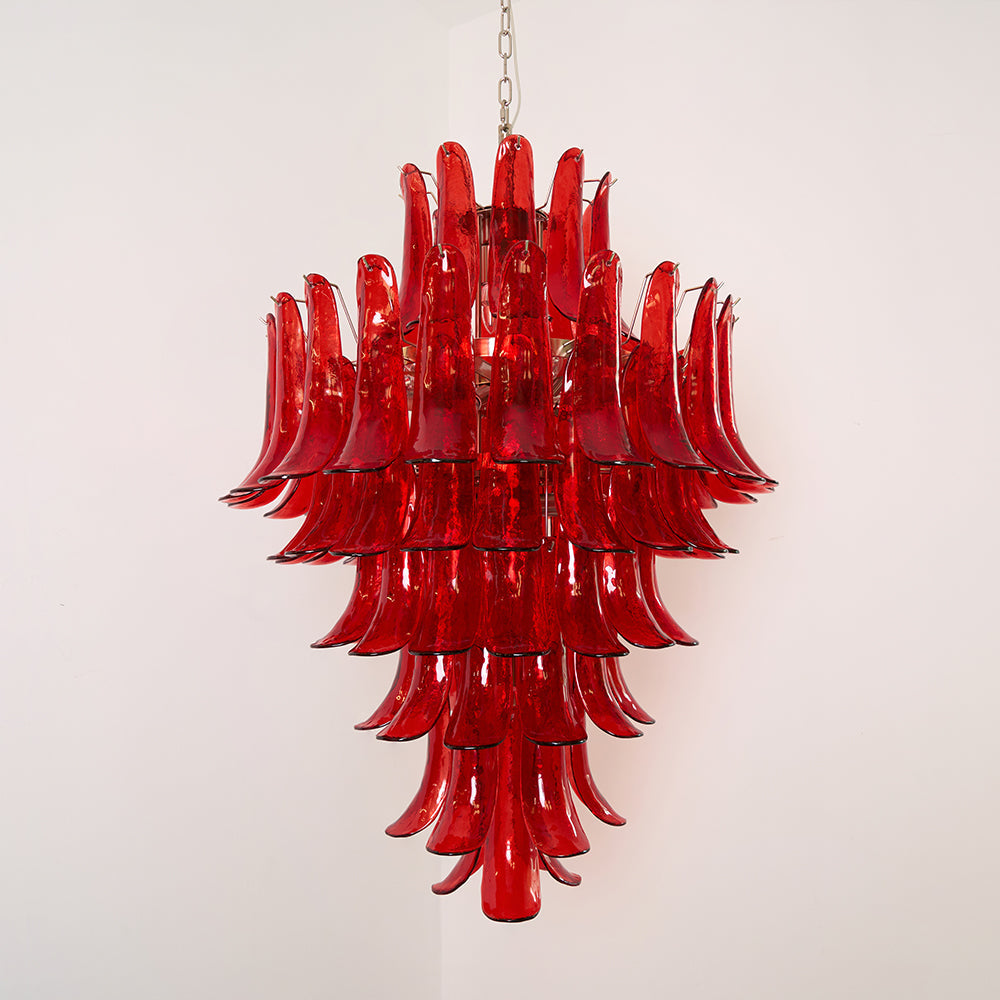 Zinc Postmodern Luxury Petal Glass Metal Chandelier - Letslighting