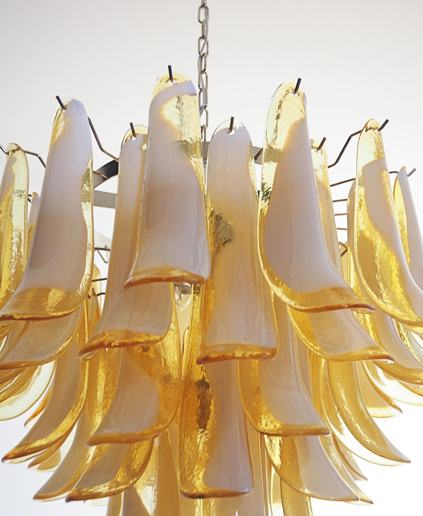 Aurora Chandelier Amber Murano Glass Petals Layered - Neutralighting