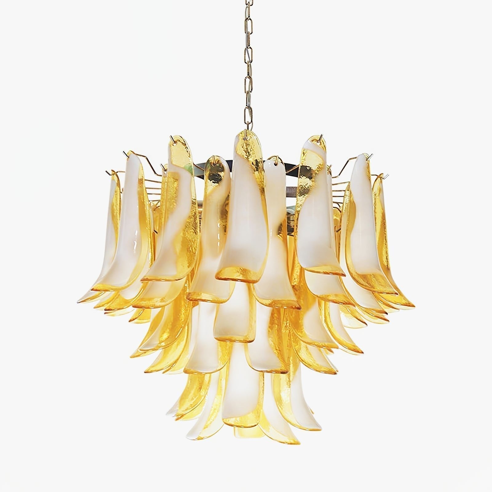 Aurora Chandelier Amber Murano Glass Petals Layered - Neutralighting