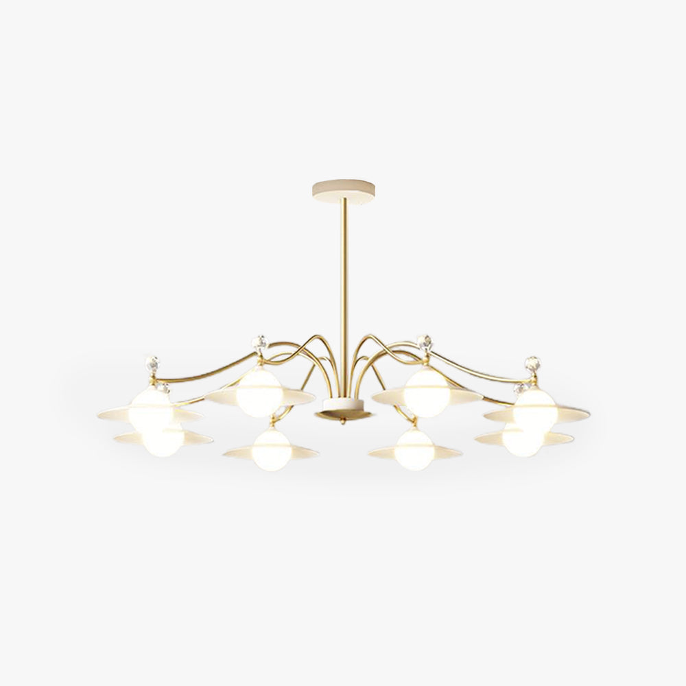 Arisha Designer Gold Kronleuchter, 6/8 Flammig, Wohnzimmer/Schlafzimmer
