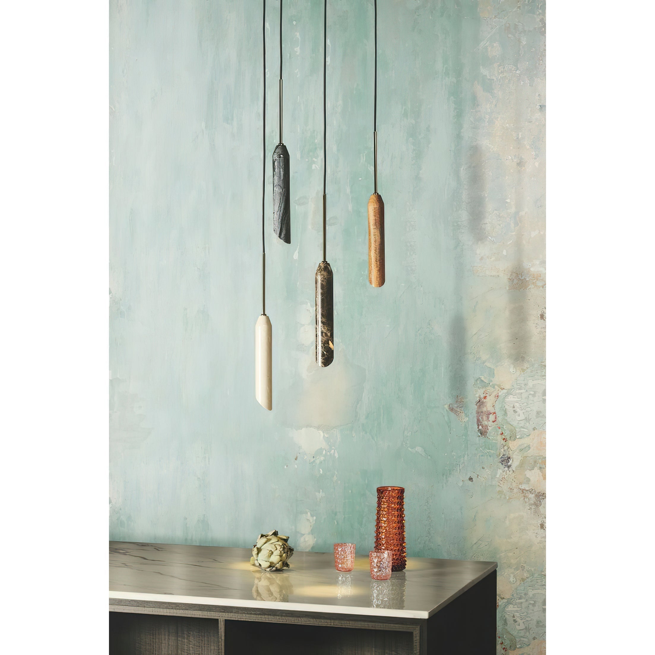 Arise Modern Minimalist Marble Travertine Pendant Lamp - Letslighting