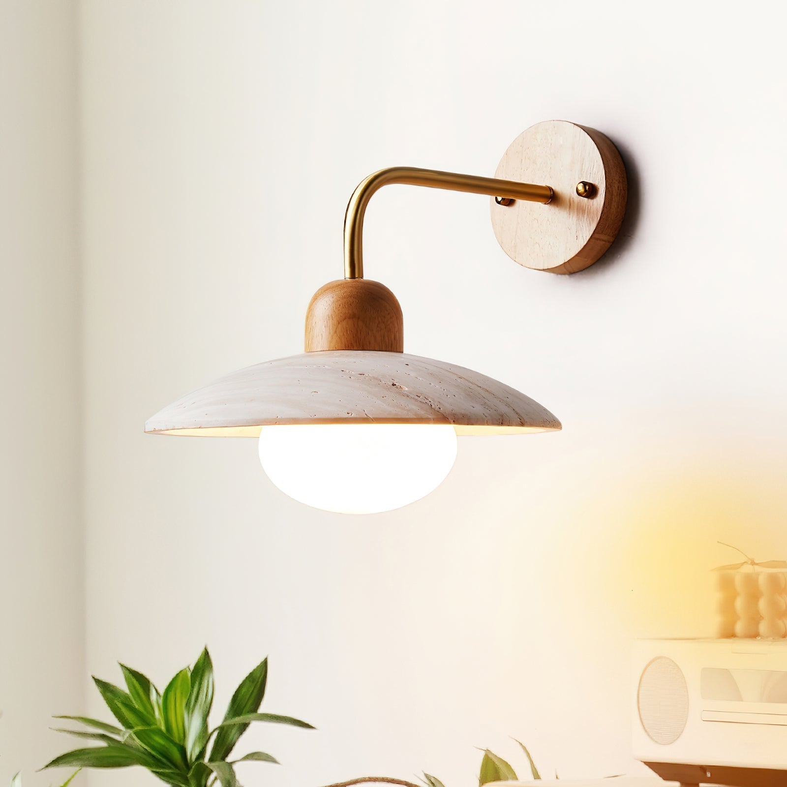 Winel Vintage-Wandleuchte aus Travertin
