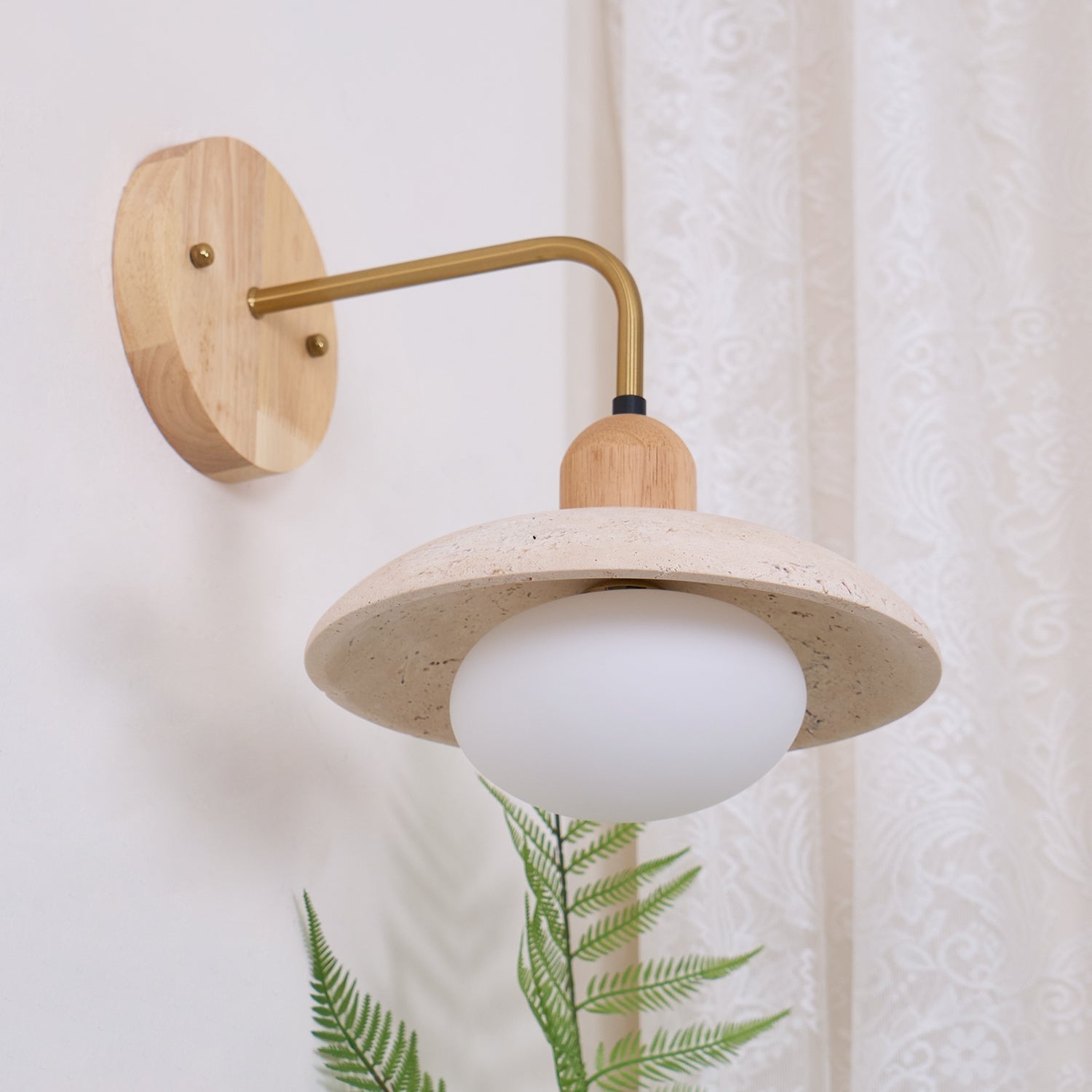 Winel Vintage-Wandleuchte aus Travertin