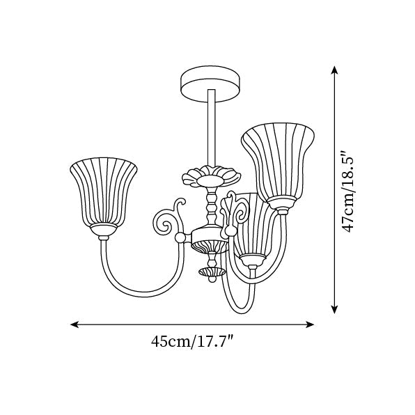 Alto Kronleuchter Messing Arme Weißes Glas-Letslighting