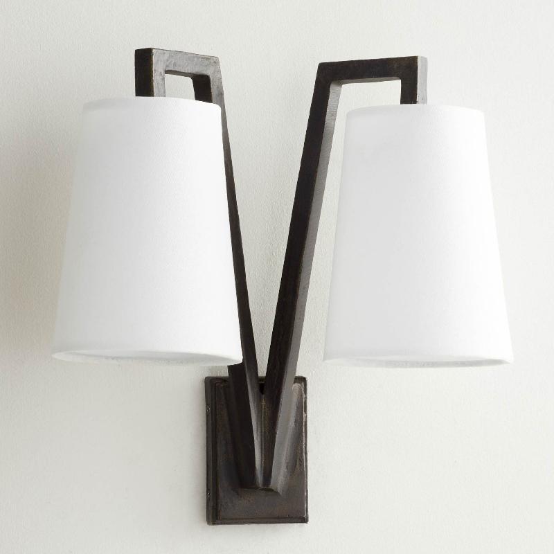 Ivmarel Industrielle Vintage Wandleuchte aus Messing mit Stoffbezug-Letslighting