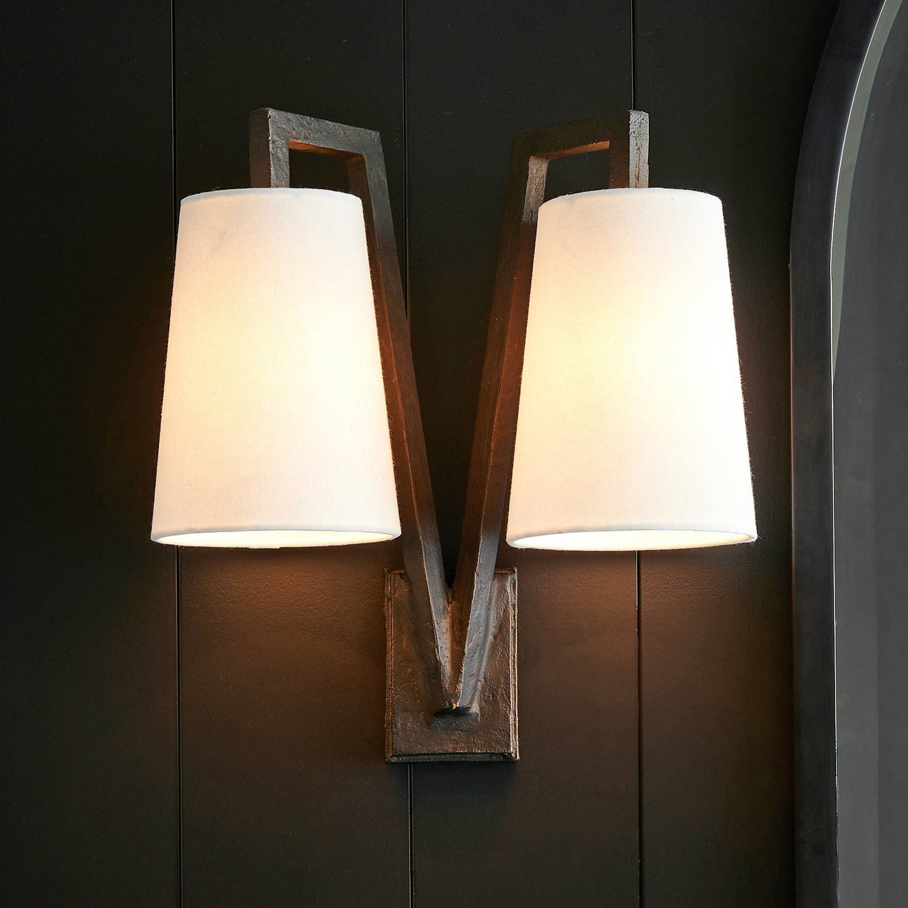 Ivmarel Industrielle Vintage Wandleuchte aus Messing mit Stoffbezug-Letslighting