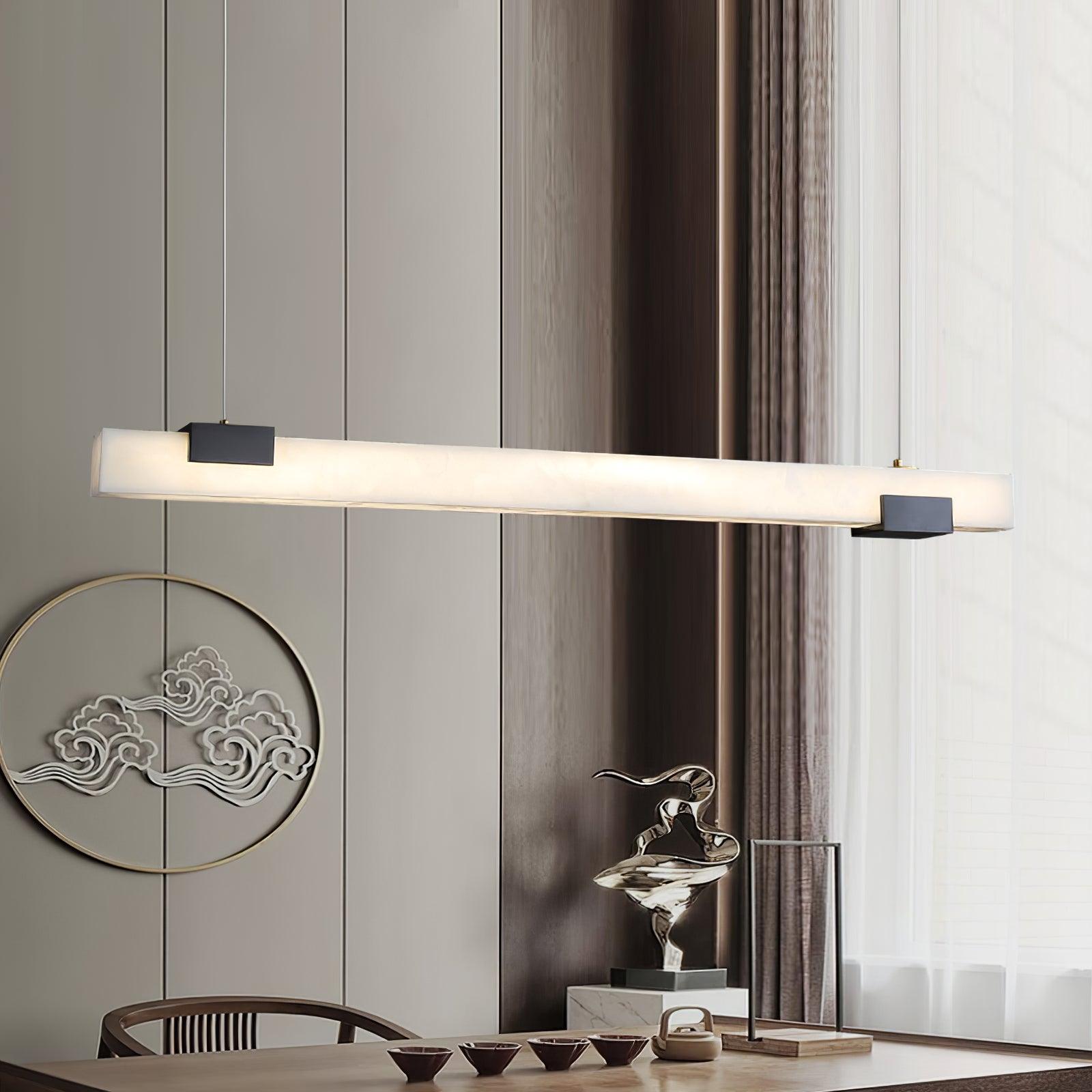 Kaelen Minimalist Alabaster Linear Pendant Light - Neutralighting