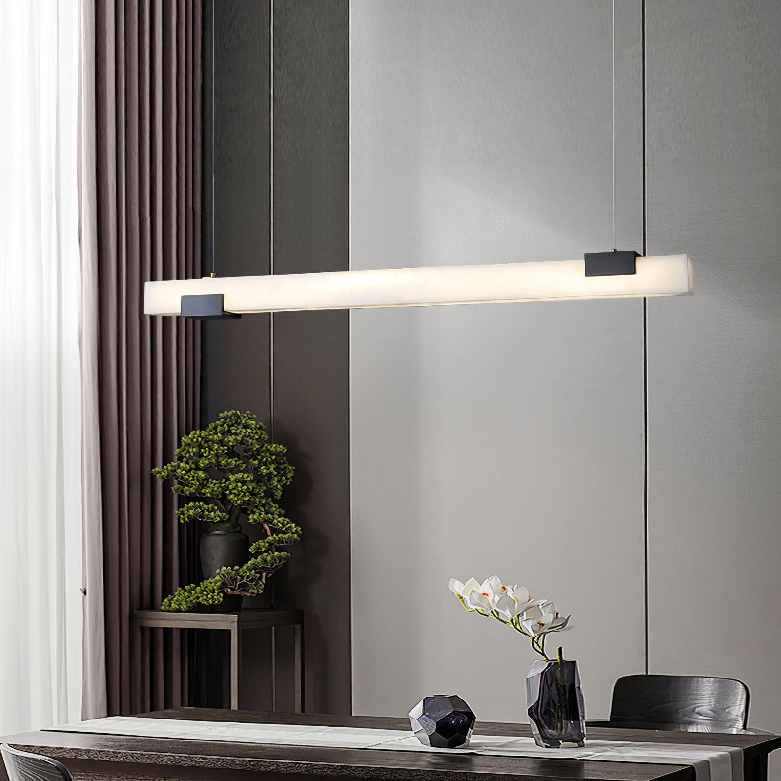 Kaelen Minimalist Alabaster Linear Pendant Light - Neutralighting