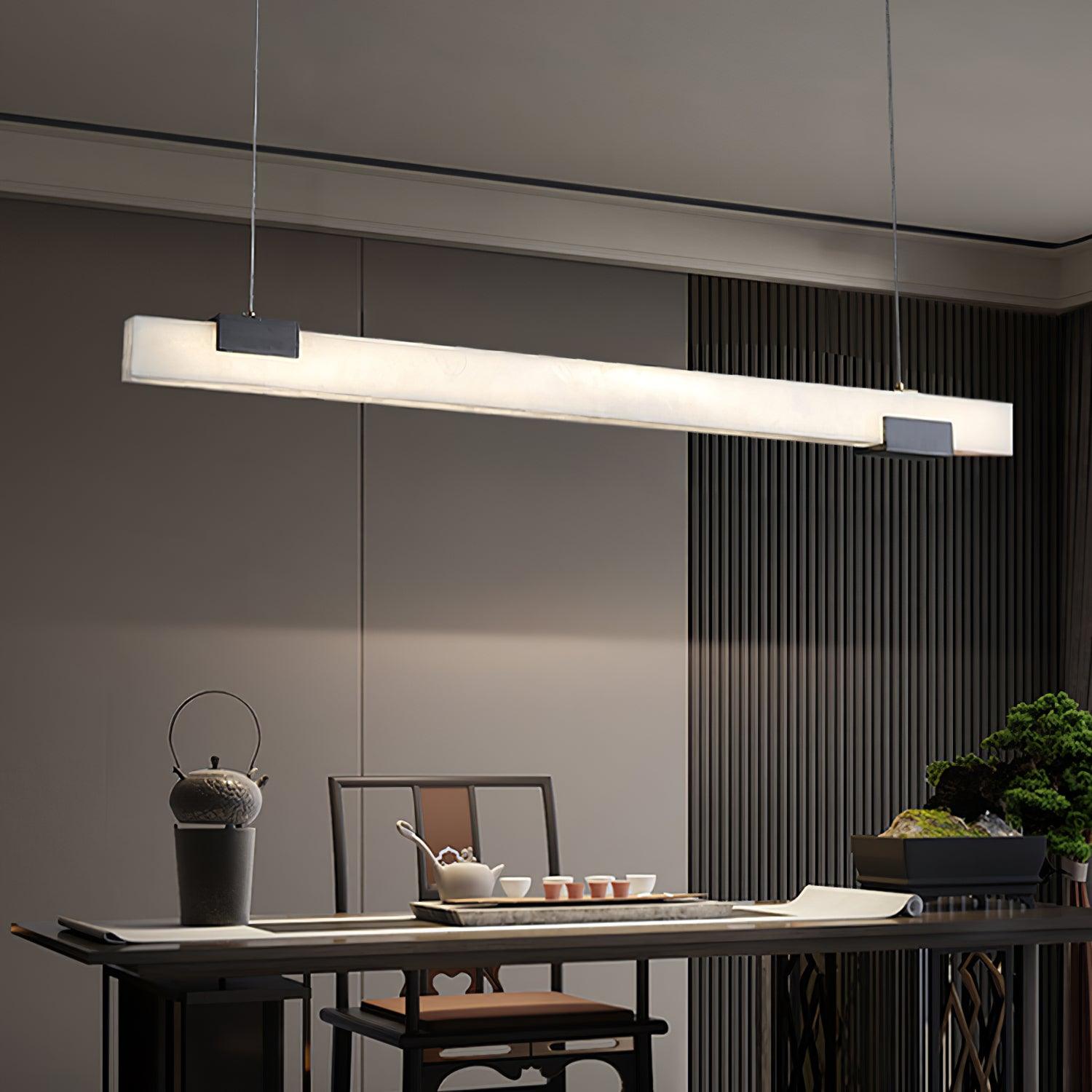 Kaelen Minimalist Alabaster Linear Pendant Light - Neutralighting