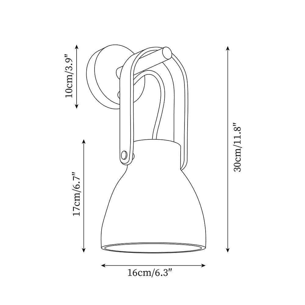 Wall Lamp Metal Body Wood Strap Travertine Shade Minimalist - Letslighting
