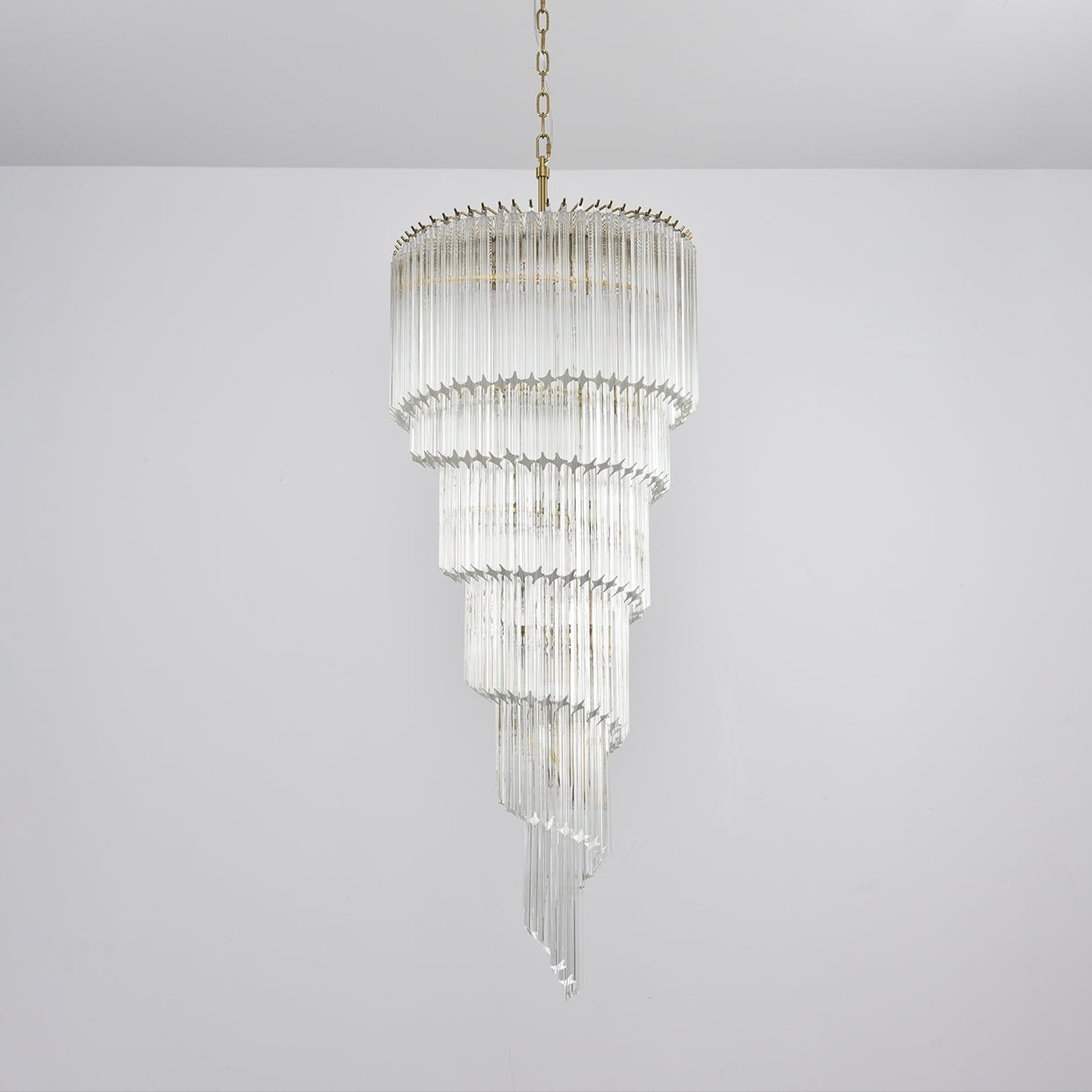 Paisley Spiralförmiger Kronleuchter aus Klarem Glas-Letslighting