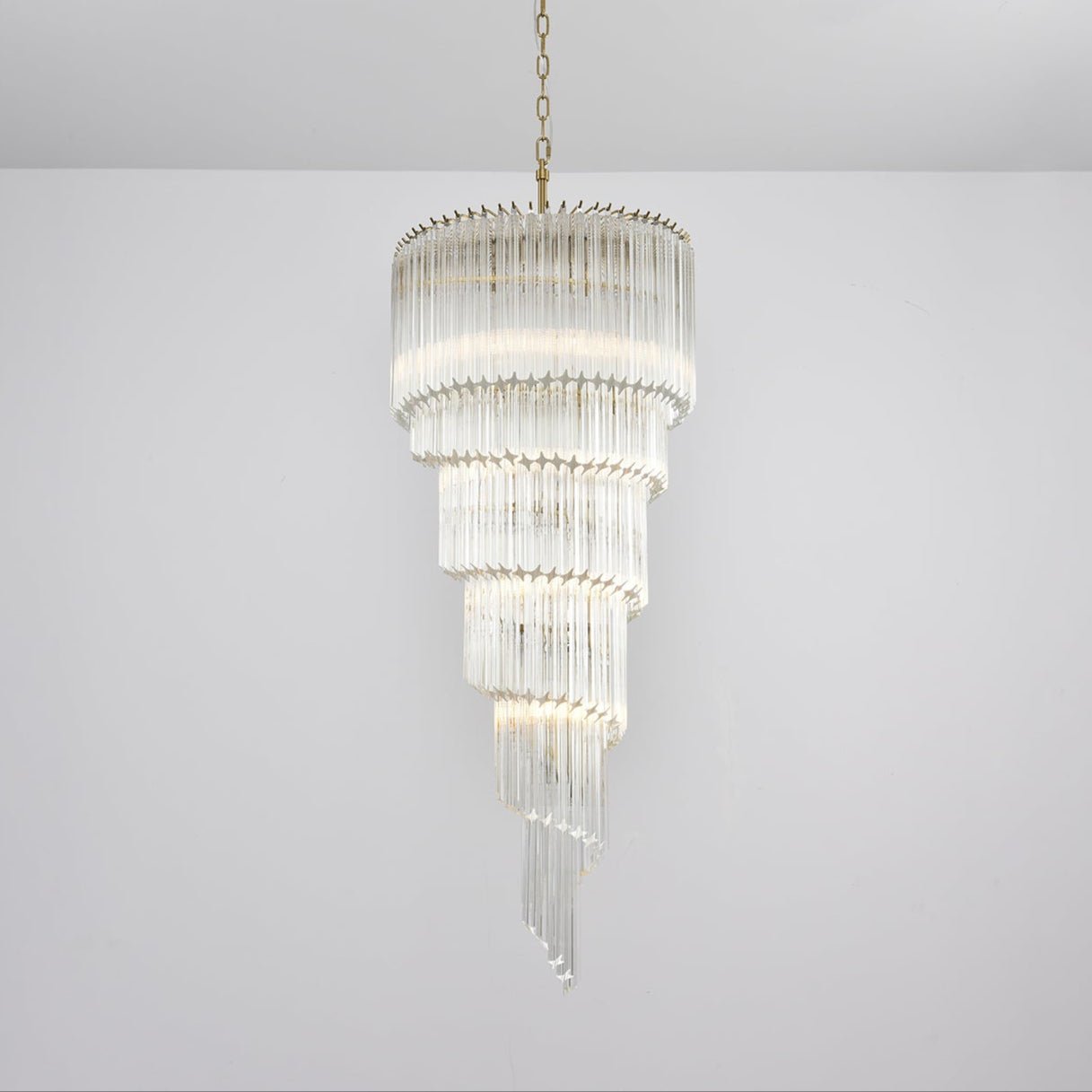 Paisley Spiralförmiger Kronleuchter aus Klarem Glas-Letslighting