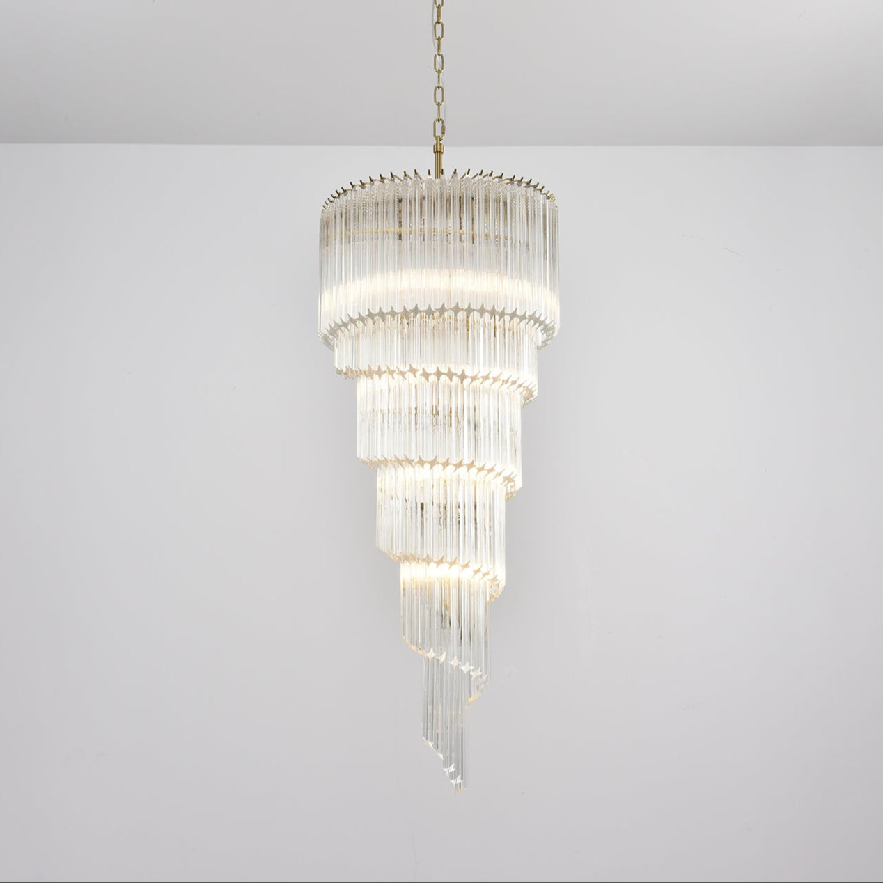 Paisley Spiralförmiger Kronleuchter aus Klarem Glas-Letslighting