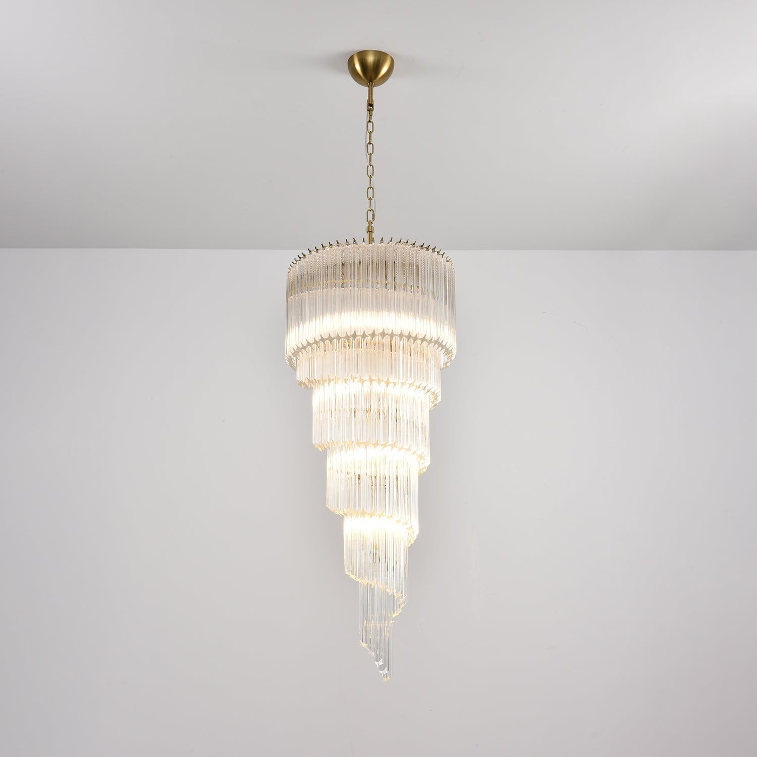 Paisley Spiralförmiger Kronleuchter aus Klarem Glas-Letslighting