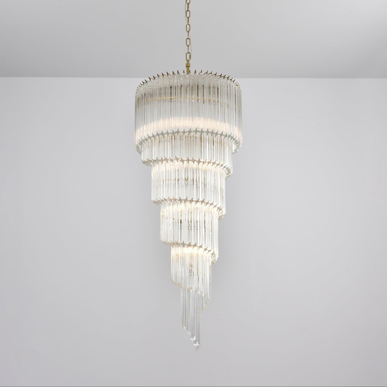 Paisley Spiralförmiger Kronleuchter aus Klarem Glas-Letslighting