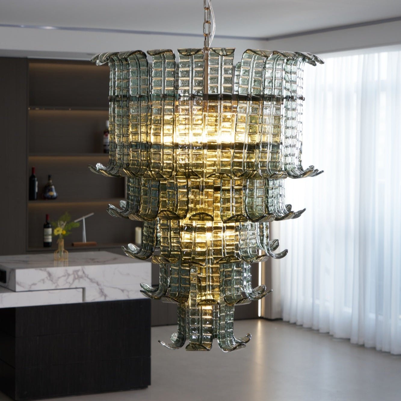 Aurora Chandelier Cascade Murano Glass Tiered Vintage - Neutralighting