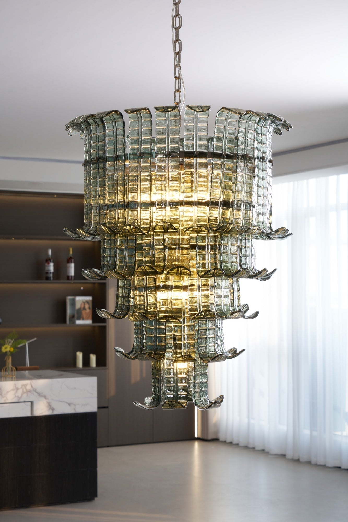 Aurora Chandelier Cascade Murano Glass Tiered Vintage - Neutralighting