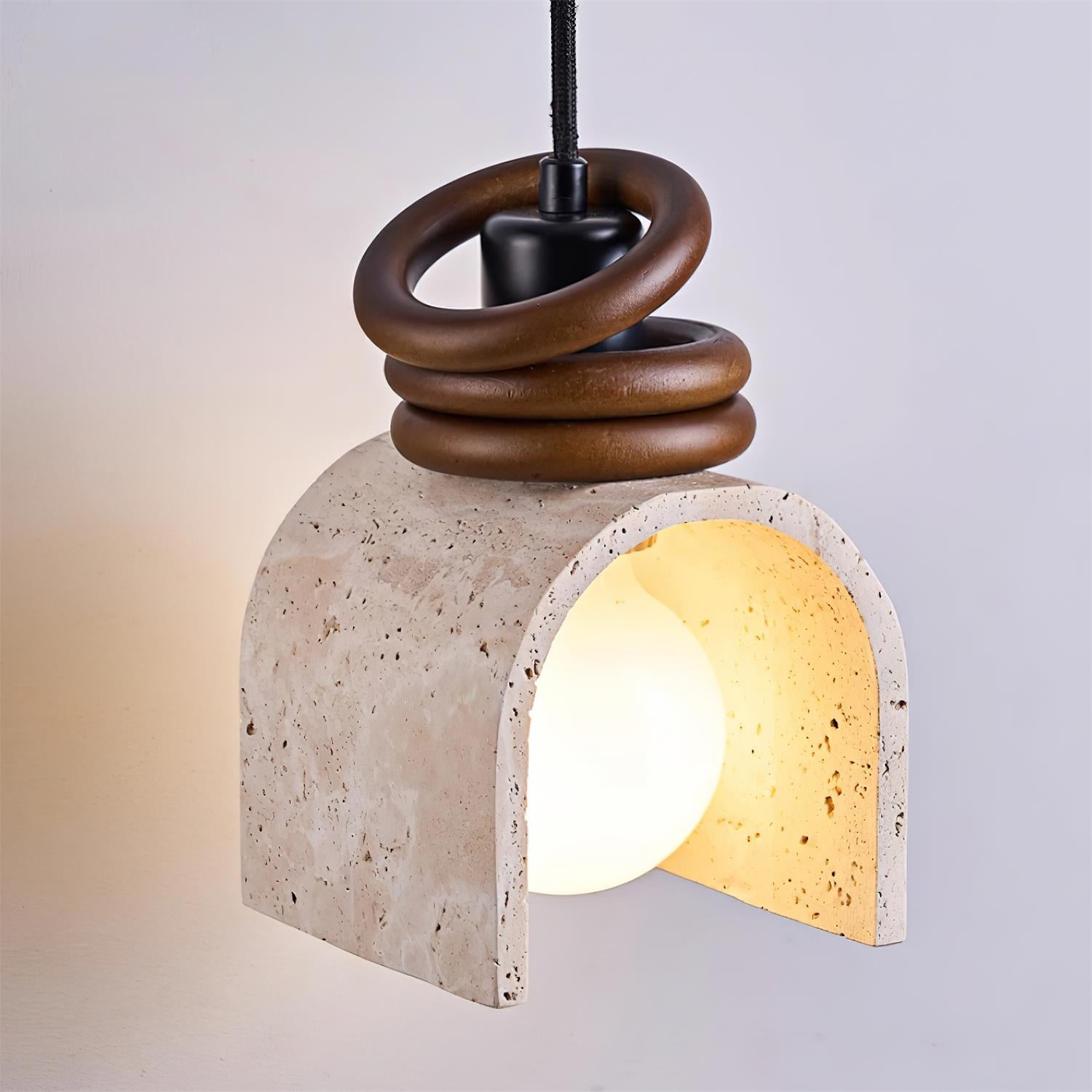 Ritta Pendant Light Travertine Arched - Letslighting