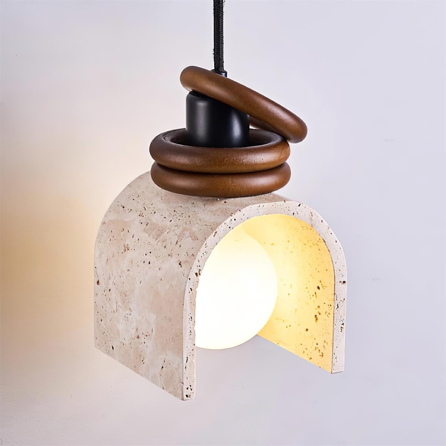 Ritta Pendant Light Travertine Arched - Letslighting