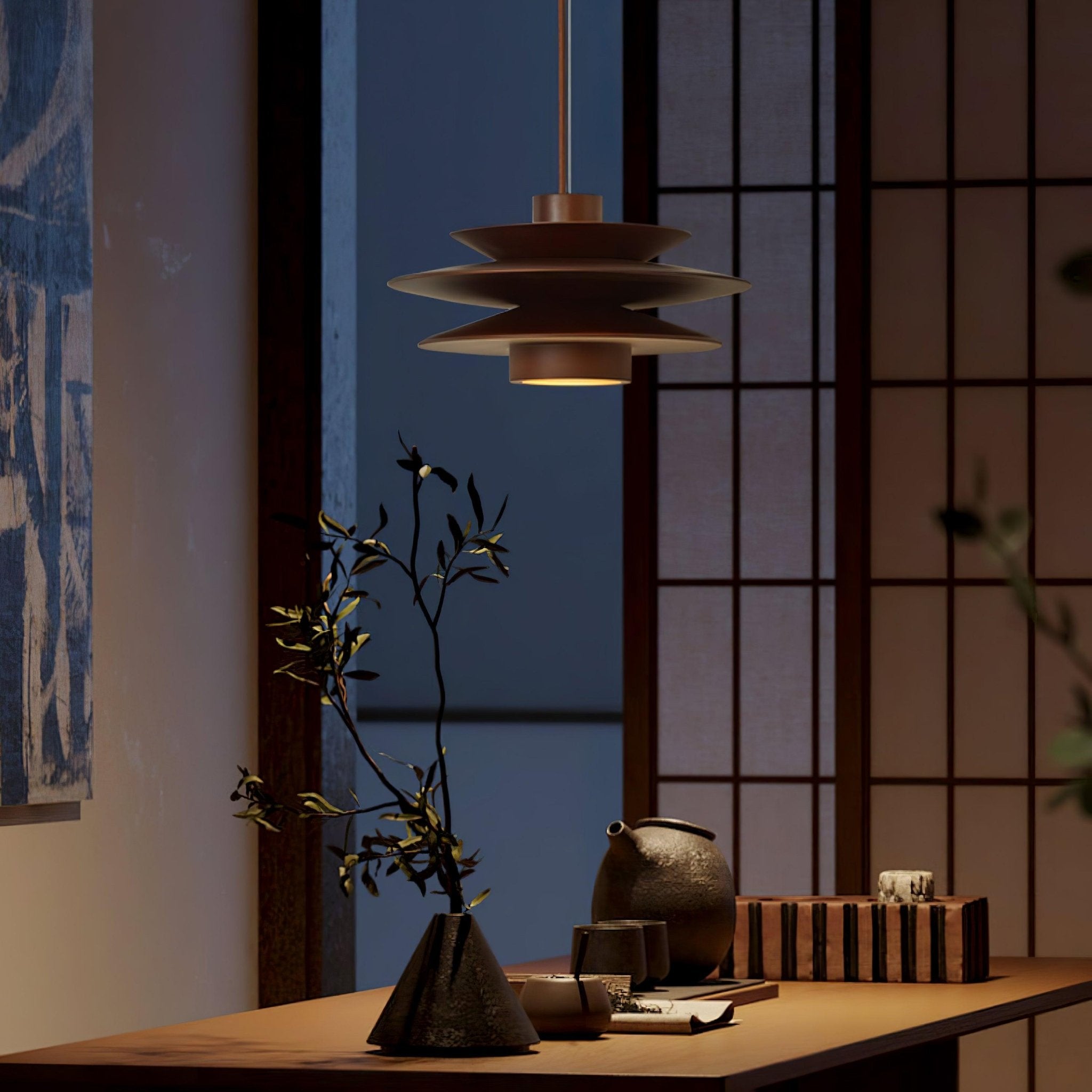 Eldora Holz Retro Pendelleuchte-Letslighting