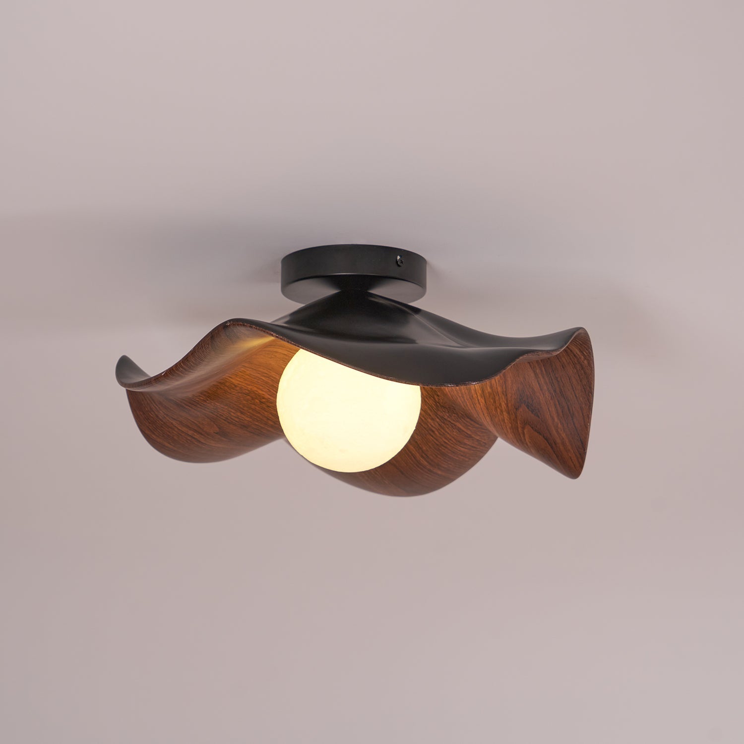 Lanoe Deckenleuchte Holz Schwarz & Weiß