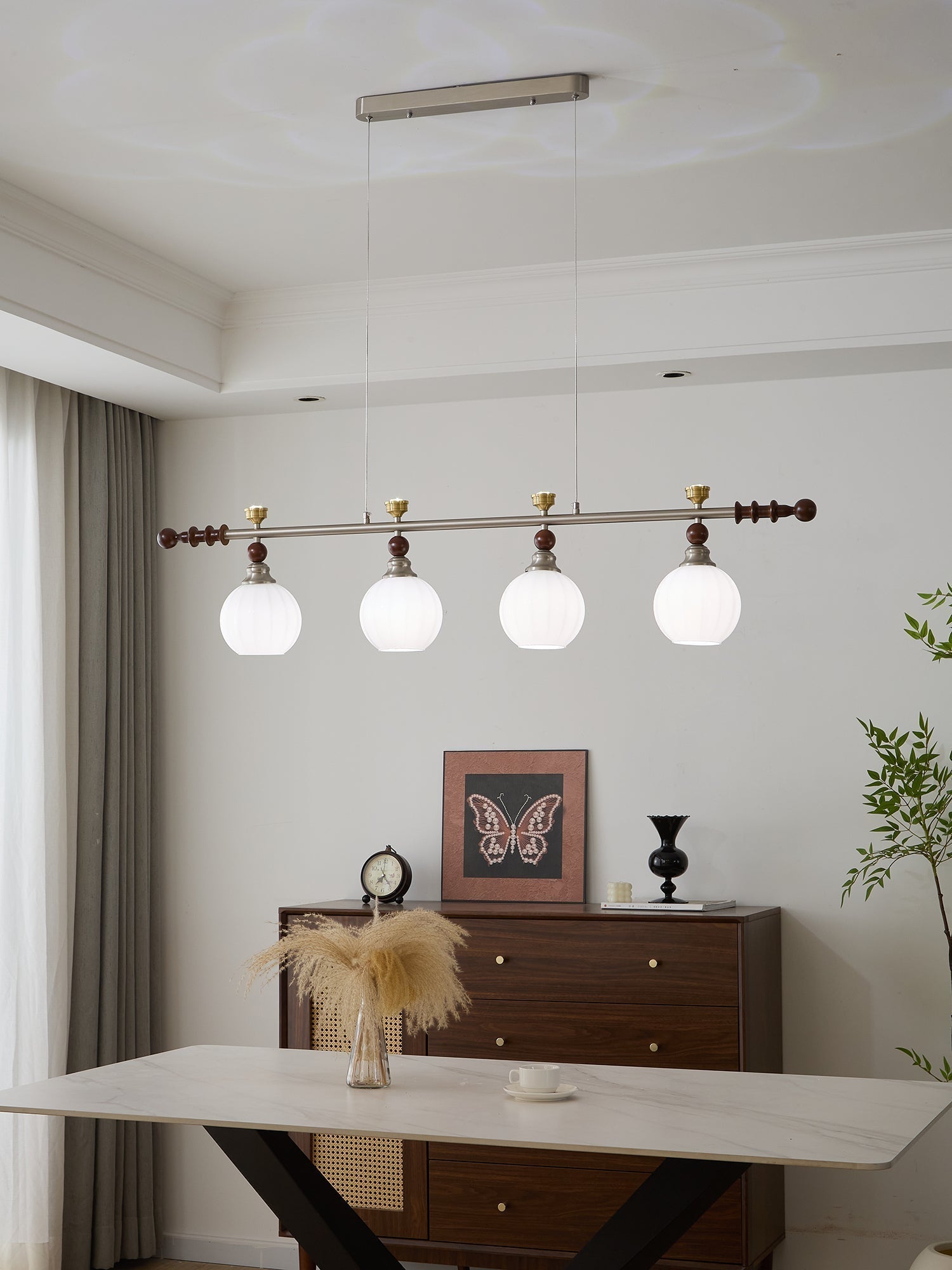 Otheia Eleganz Vintage Linear Holz Pendelleuchte-Letslighting