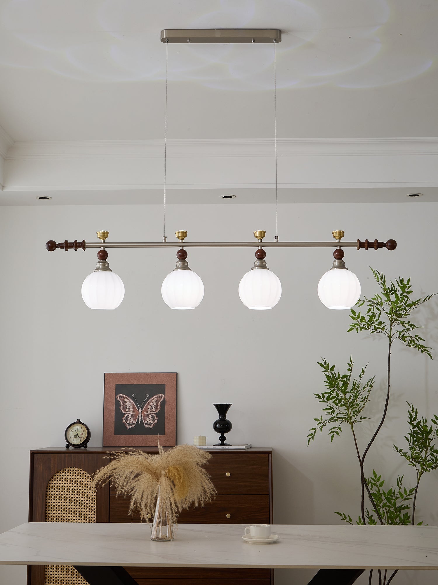 Otheia Eleganz Vintage Linear Holz Pendelleuchte-Letslighting