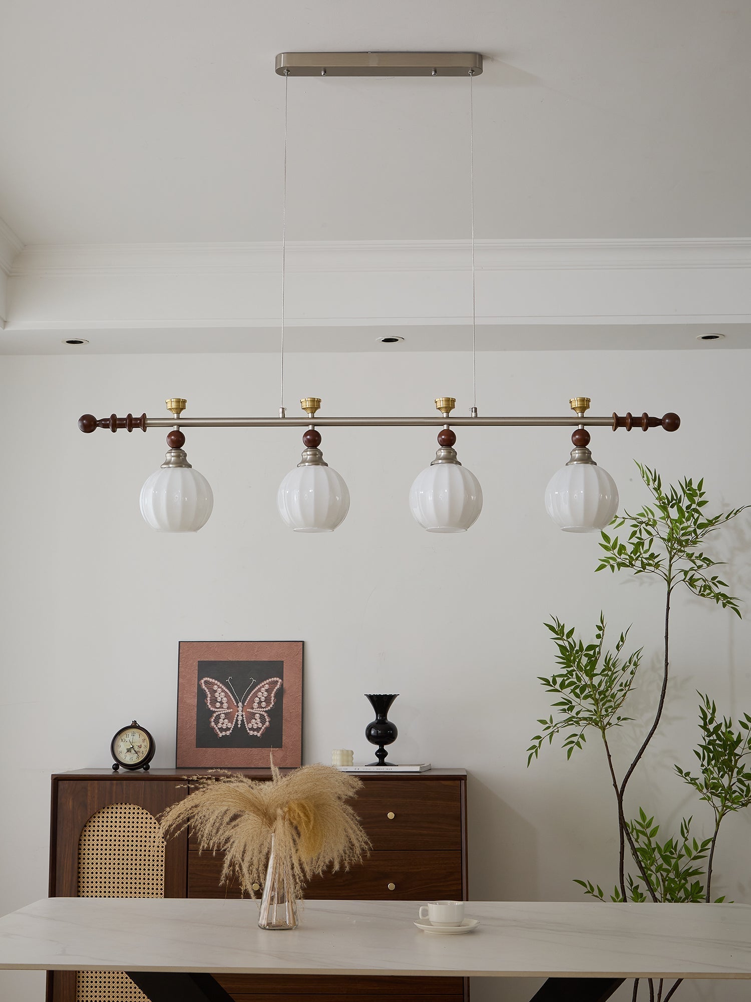 Otheia Eleganz Vintage Linear Holz Pendelleuchte-Letslighting
