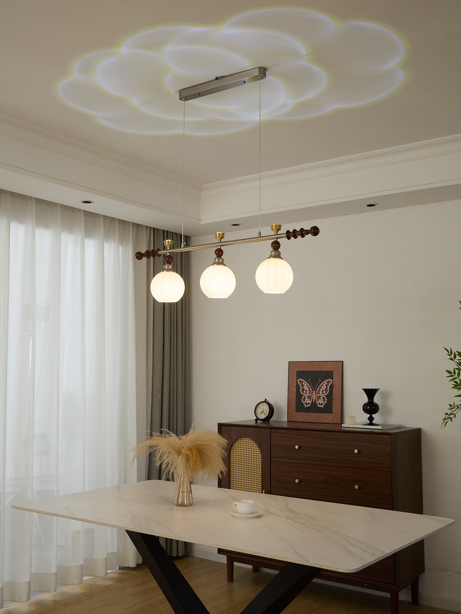 Otheia Eleganz Vintage Linear Holz Pendelleuchte-Letslighting