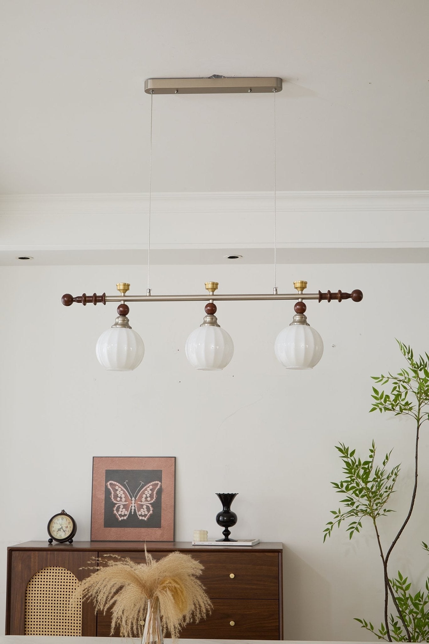Otheia Eleganz Vintage Linear Holz Pendelleuchte-Letslighting