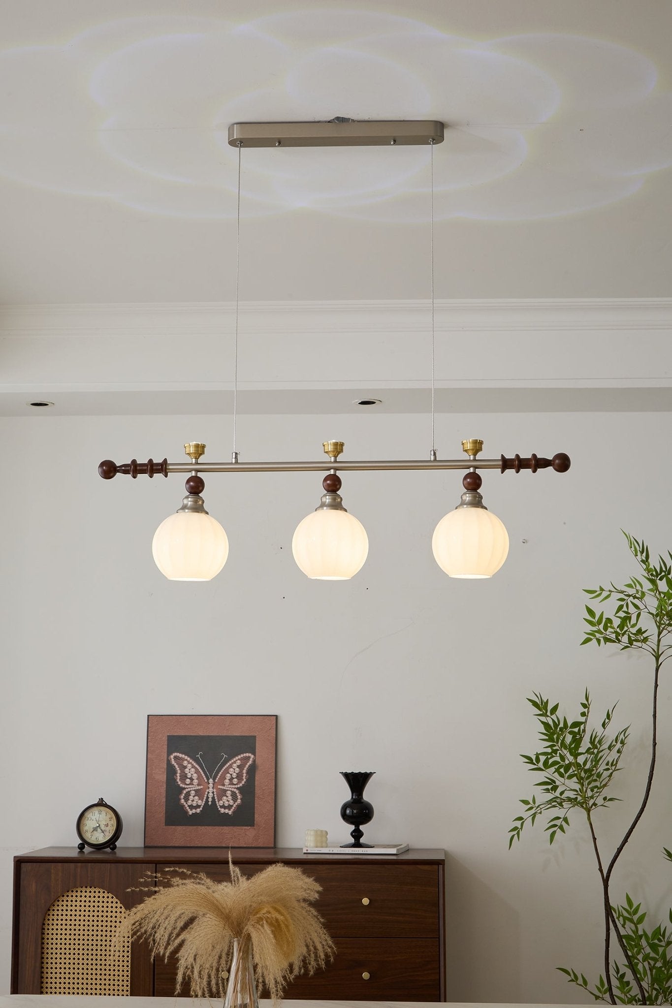 Otheia Eleganz Vintage Linear Holz Pendelleuchte-Letslighting
