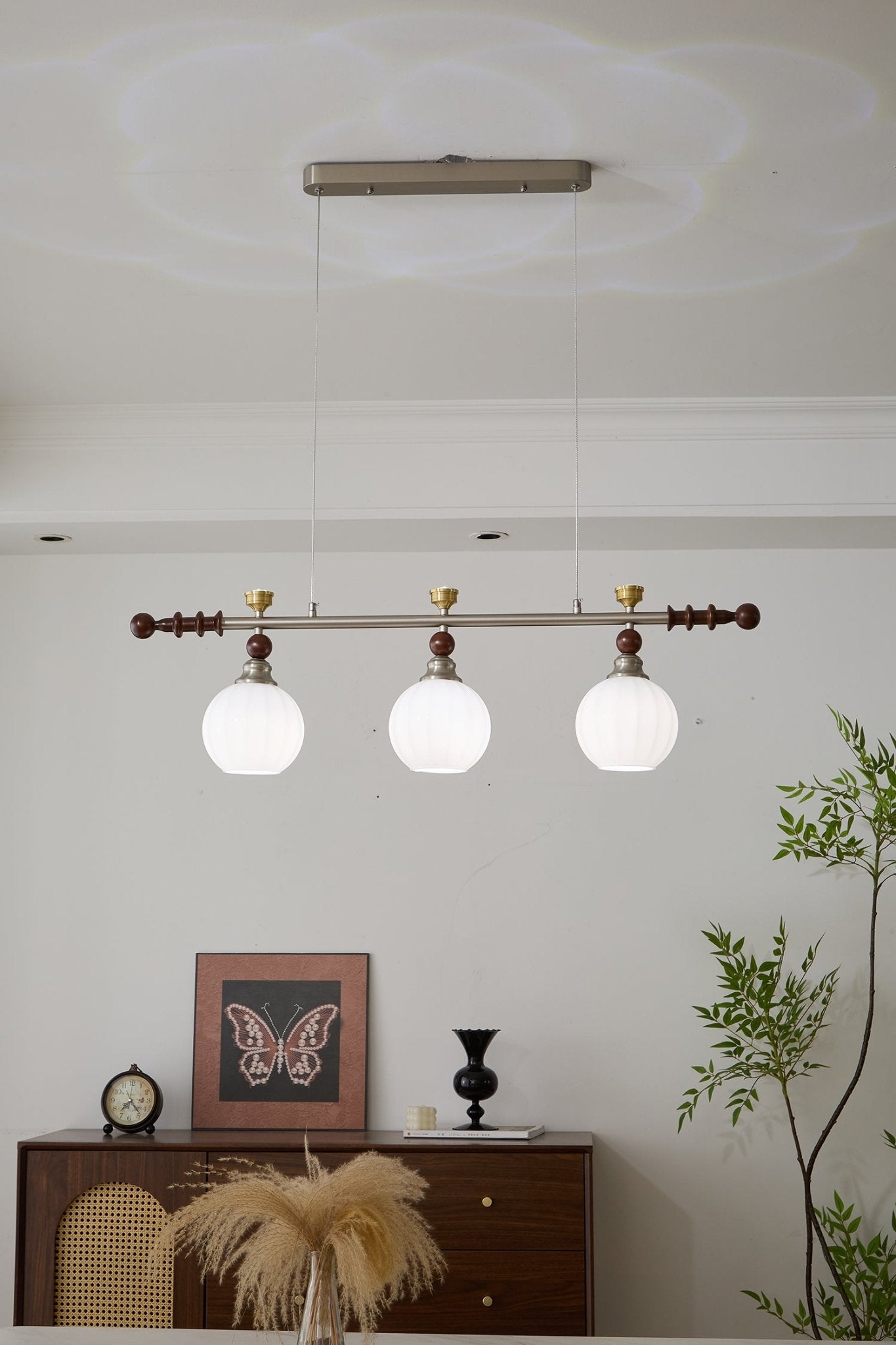 Otheia Eleganz Vintage Linear Holz Pendelleuchte-Letslighting