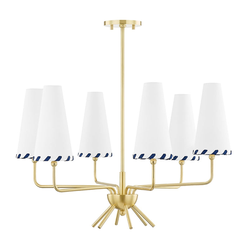Haven Vintage Mid-Century Messing-Stoff-Kronleuchter-Letslighting