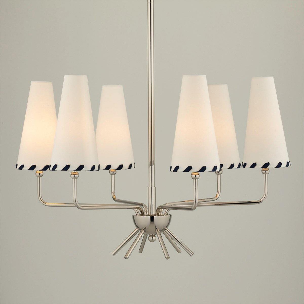 Haven Vintage Mid-Century Messing-Stoff-Kronleuchter-Letslighting