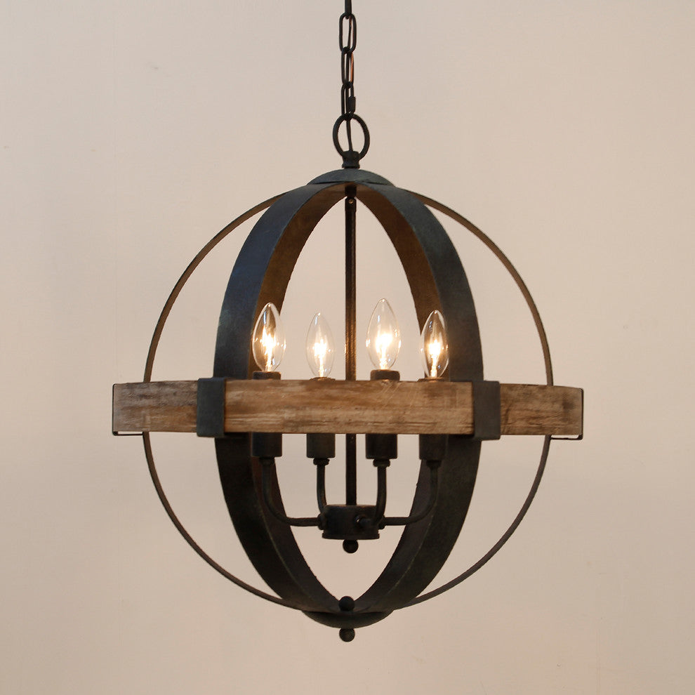 Luxe Vintage Industrial Holz Pendelleuchte-Letslighting