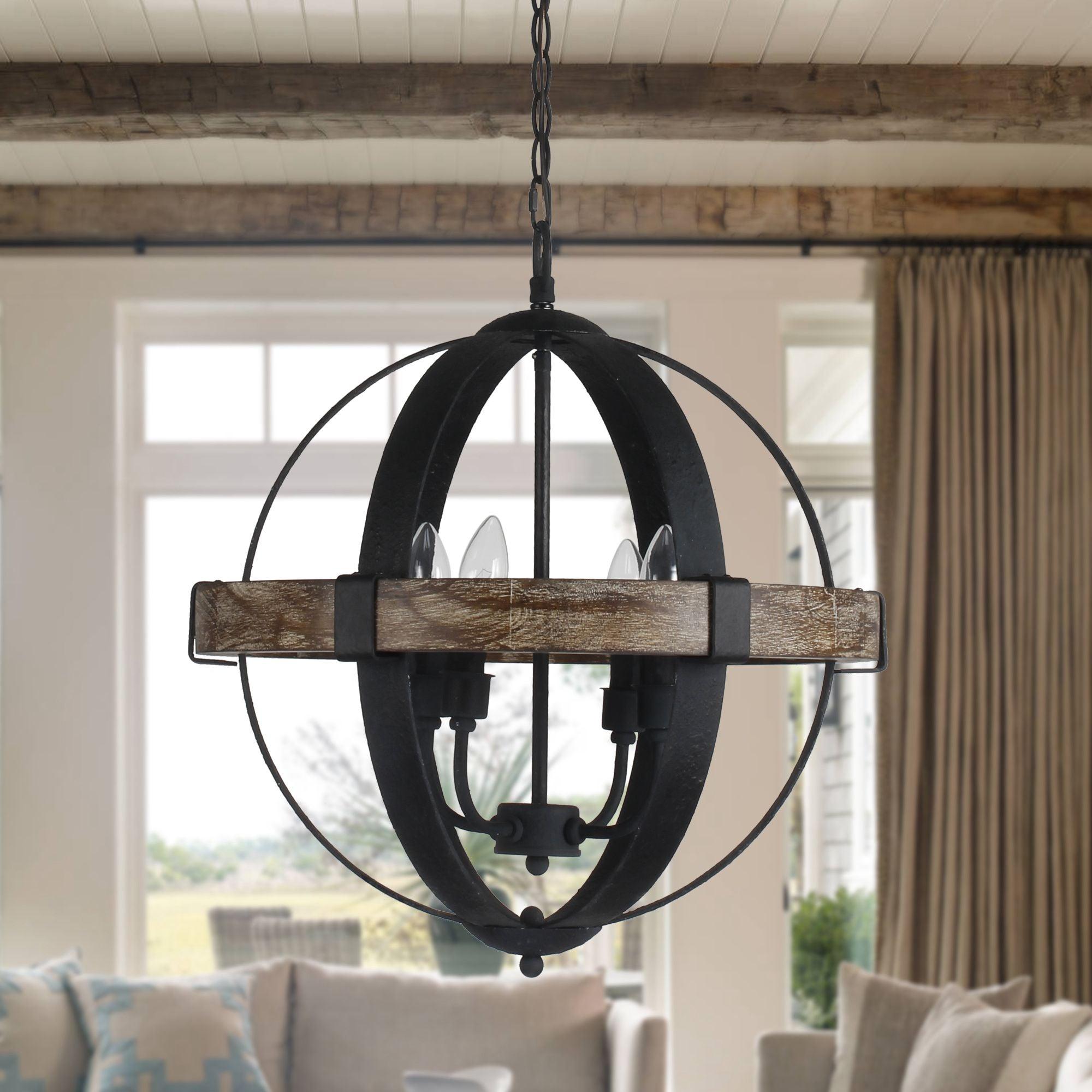 Luxe Vintage Industrial Holz Pendelleuchte-Letslighting